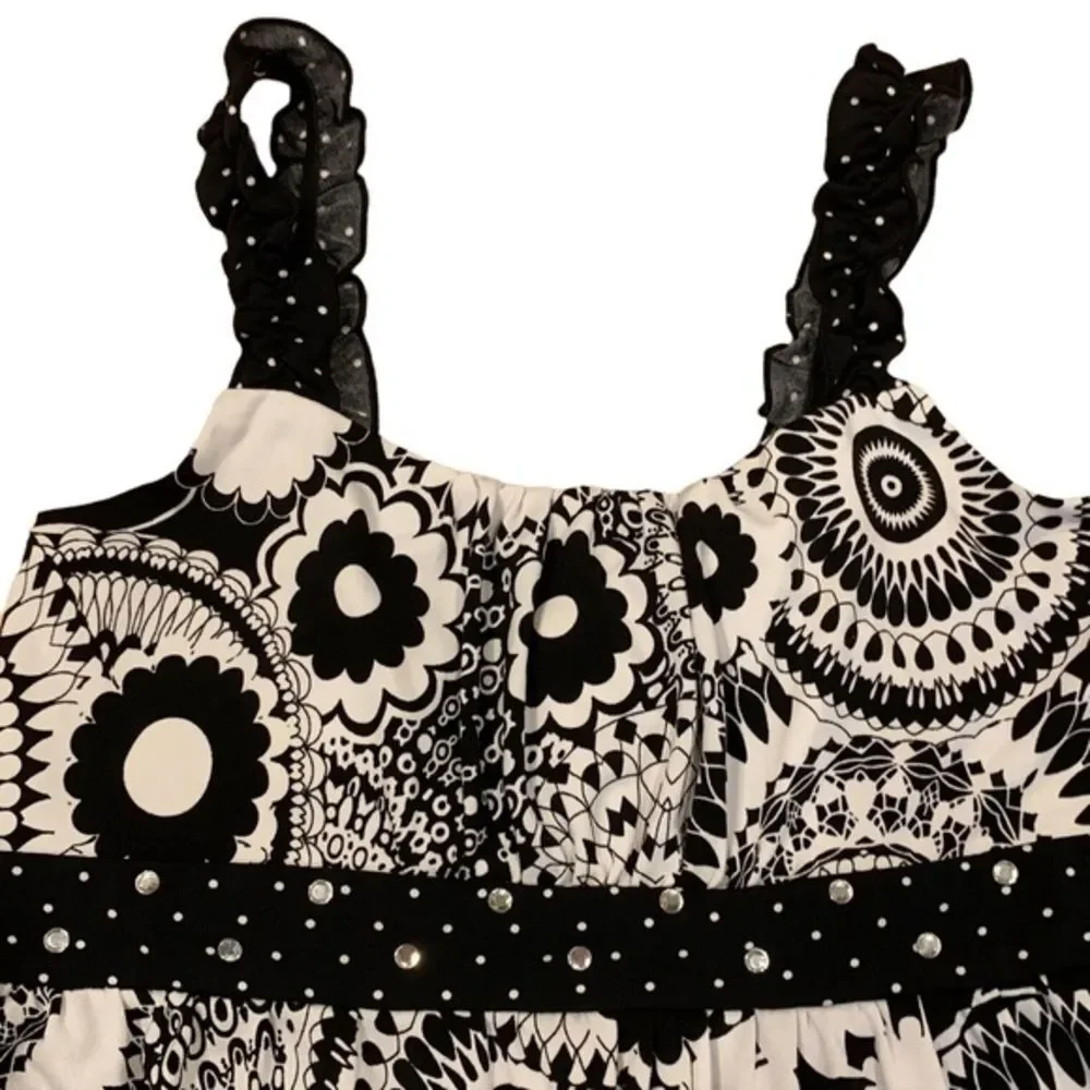 Justice Black‎ & White Summer Dress 14